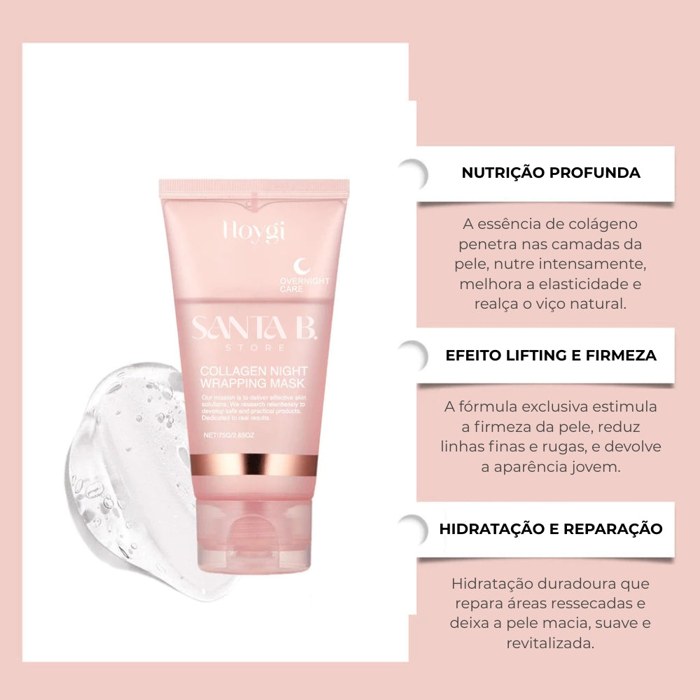 Máscara de Colágeno Noturna – Hidrata, Rejuvenesce e Ilumina a Pele