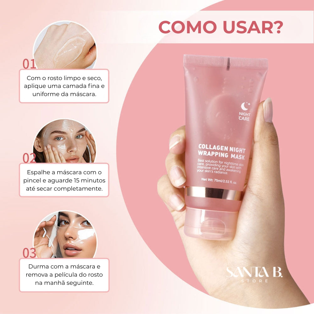 Máscara de Colágeno Noturna – Hidrata, Rejuvenesce e Ilumina a Pele