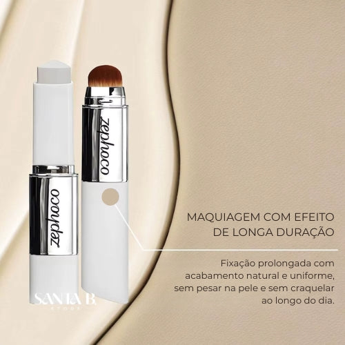 Base Branca em Stick Adaptável ao Tom da Pele – Cobertura Natural e Inteligente