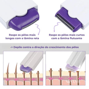 Depilador Elétrico 2 em 1 Portátil - Indolor