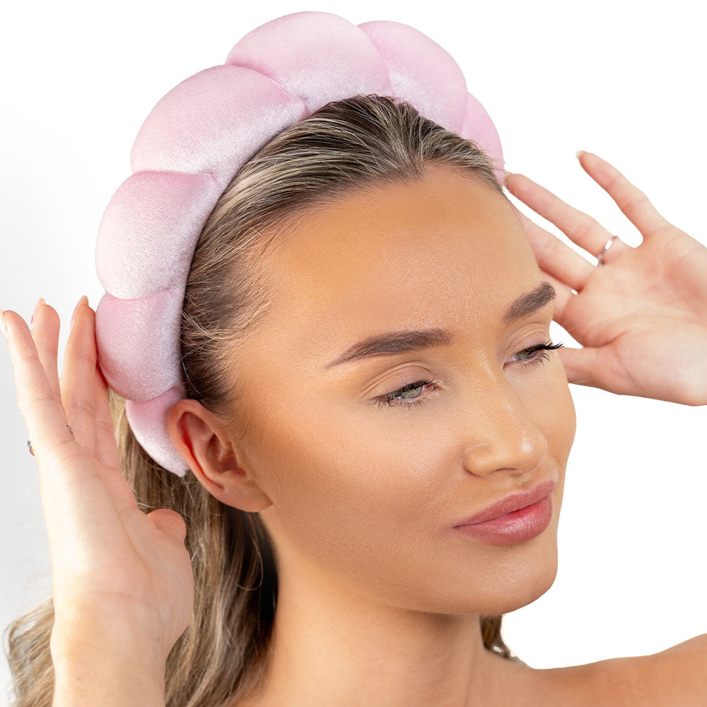 Tiara Nuvem para Skincare e Maquiagem - Rosa